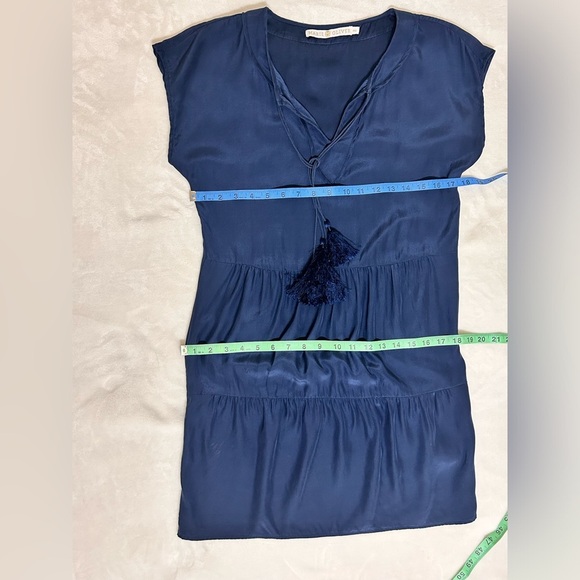 Marie Oliver Blue Tiered Tie Front Sheath Dress - Picture 5 of 6